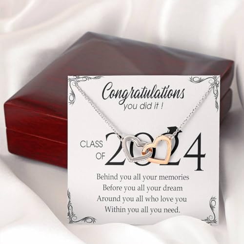 VIRAGIL 2023 Graduation Gifts for Her, Class of 2024 Love Knot Sterling Silver Pendant Necklace Senior College Graduation Jewelry Gifts for Girl Daughter - Image 2