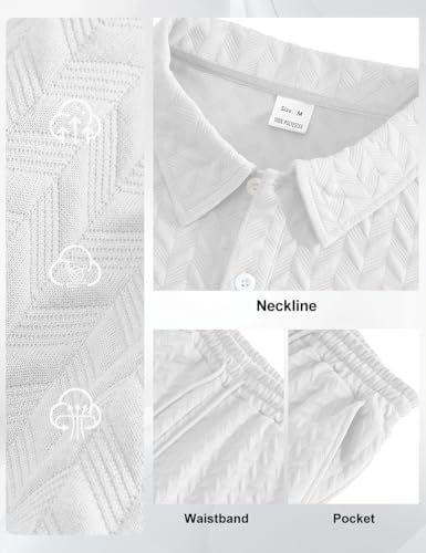 Men's 2 Pieces Outfits Casual Polo Shirt and Shorts Set Collar Athletic Jogging Summer Tracksuit - Image 6
