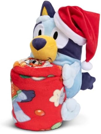 Northwest Character Hugger Pillow & Silk Touch Throw Blanket Set, 40" x 50", Bluey Festive Sweaters - Image 3