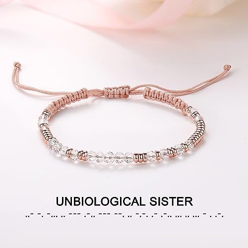 Morse Code Bracelets for Women Mothers Day Gifts 2026 Graduation Gifts Mom Birthday Gift Pink Braided Bracelets Teen Trendy Stuff Inspirational Best Friend Birthday Gifts for Daughter Girlfriend Christmas Stocking Stuffers Jewelry - Image 4