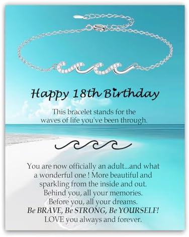 Gifts for Women, Cool Waves Bracelet Christmas Birthday Gift for Happy Birthday 21st, 30th, 40th, 50th, 60th Birthday Gift Ideas for Women Ladies Bestie Friend Sister Mom Daughter Wife Grandma by Unknown