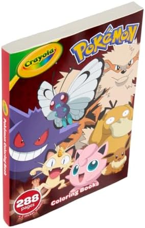 Crayola Giant Pokemon Coloring Book (288 Pages), 2 Sticker Sheets, Coloring Book for Kids & Adults, Travel Activity, Pokemon Gift for Kids, 3+ - Image 6