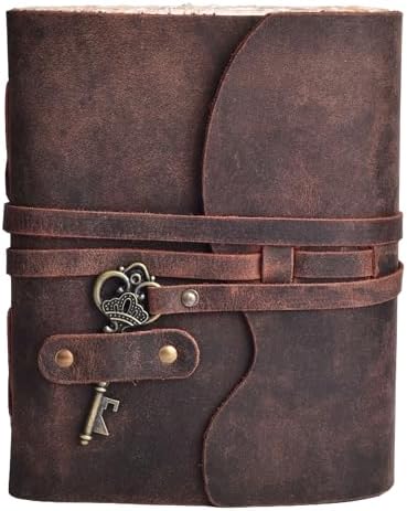 LEATHER VILLAGE Leather Journal Notebook Key Lock, Fuchsia 8x6. - Image 2
