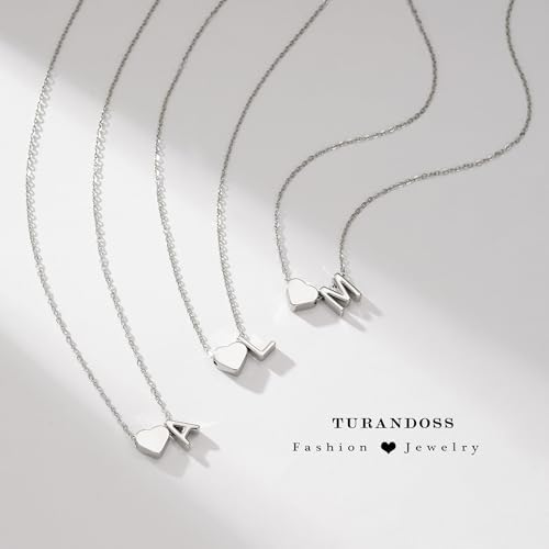 Turandoss Heart Initial Necklace for Girls Women, 18K Gold Plated Jewelry - Image 6