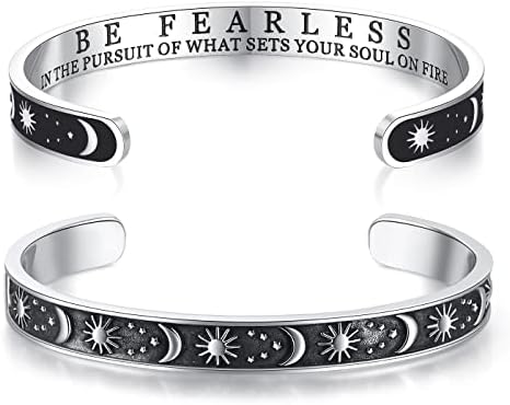 TONY & SANDY Inspirational Bracelets for Women Teen Girls Personalized Gifts for Daughter Granddaughter Mom Sister Friends Stainless Steel Engraved Cuff Birthday Easter Christmas by TONYSANDY