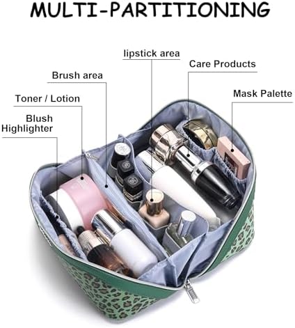 BOYATU Travel Makeup Bag Organizer: 3 Pcs Leopard Cometic Bag Set for Women - Image 3