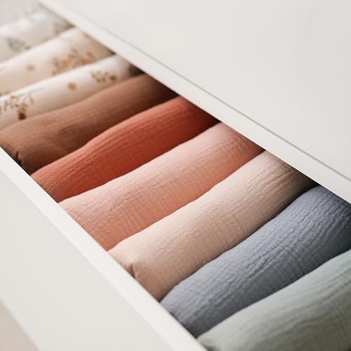 Konssy Muslin Swaddle Blankets, 100% Cotton Receiving Blankets, 47"x 47" - Image 6