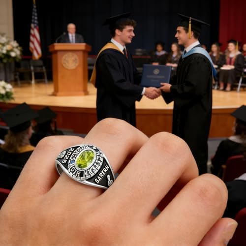 925 Sterling Silver 2026 Class Rings for women Men, Custom College High School Graduation Rings for Men 2026, Graduation Gifts for Her Him - Image 5