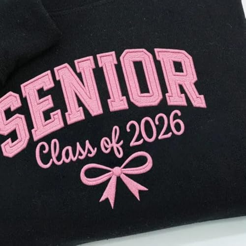POPPOP Personalized Embroidered Senior Sweatshirt, Class of 2026, Custom Graduation Shirt, School Shirt for Her - Image 4