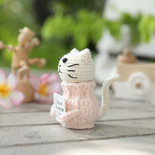Positive Crochet Cat Animals Mothers Day Gifts Teacher Women Coworker Gifts for Women Sister Daughter Kid – “You are Pawsome” Emotional Inspirational Support Birthday Thank You Gift - Image 6