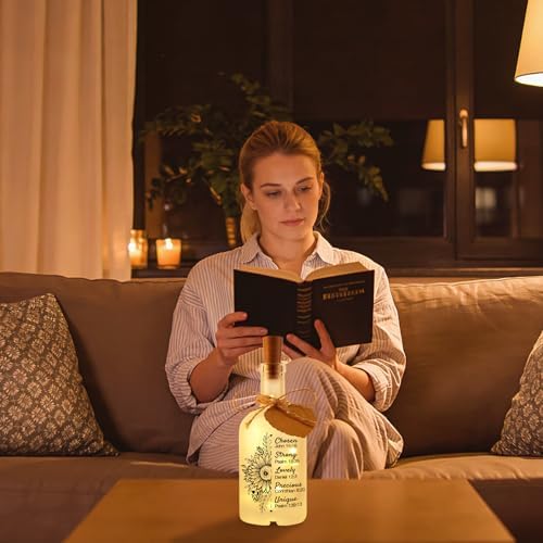Vetbuosa Christian Gifts for Women - Decorative Bottle Night Light, Religious Gifts for Women with Bible Verse Prayer Inspirational Birthday Christmas Presents for Friends Sister Coworkers - Image 7