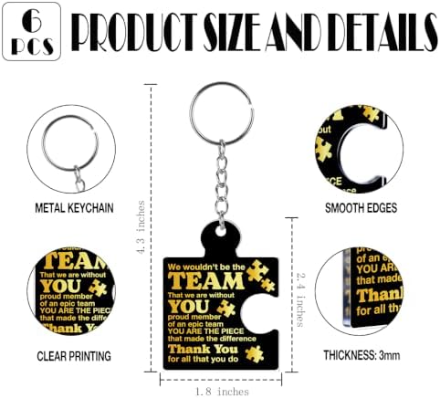 Team Appreciation Gifts Bulk for Coworkers Employee Staff Keychains - Image 2