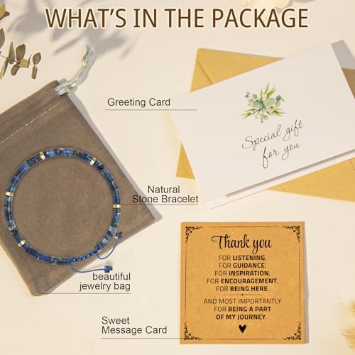 AGOT Thank You Gifts for Women: Teacher Appreciation Office Gifts for Coworkers Employee Boss Lady Manager Colleague Natural Stone Bracelet - Image 4