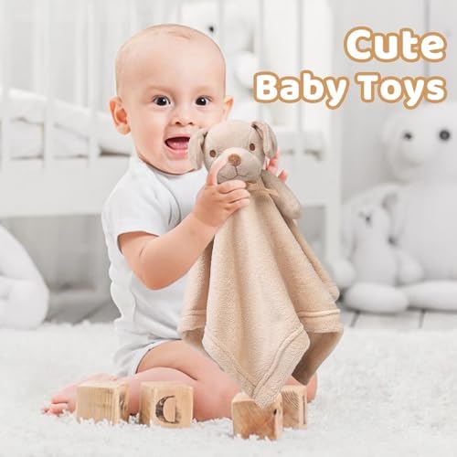 Pro Goleem Dog Security Blanket Brown Soft Puppy Lovey for Boys and Girls Unisex Lovie Baby Gifts for Toddler and Infant Snuggle Toy Stuffed Animal 16 Inch - Image 4