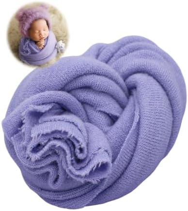 Newborn Photography Wrap Baby Photo Prop Blanket (Light Purple, Small) by NewbornPhotographyProps