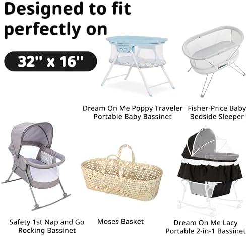 Pro Goleem Muslin Bassinet Sheet for Boys and Girls, Soft Breathable Fitted Cotton Baby Sheets Set for Oval Hourglass and Rectangular Bassinet Mattress, Neutral,1 Pack (Black) - Image 2