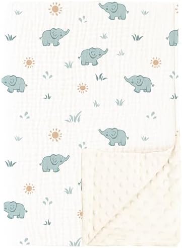 Konssy Soft Muslin Baby Blanket for Unisex Boys & Girls, 30 x 40 Inch by Konssy