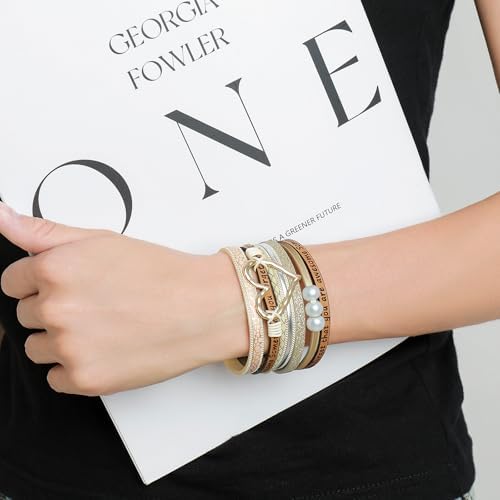 Desimtion Leather Wrap Bracelets for Women, Hidden Inspirational Message - Image 4