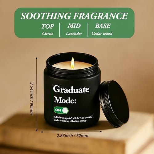 2026 Graduation Gifts for Her Him, Congratulations Grad Decoration for Women Men, Graduate Presents for Masters Degree High School College PHD Nurse, 7oz Funny Lavender Scented Candle, Style-K - Image 3