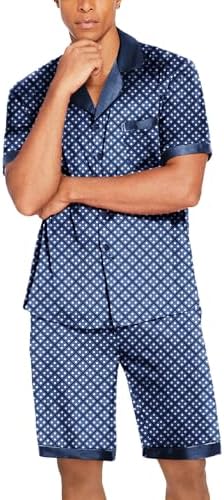 Ekouaer Men Silk Pajamas Set 2 Pieces Satin Pj Button Down Loungewear Sets - Image 4