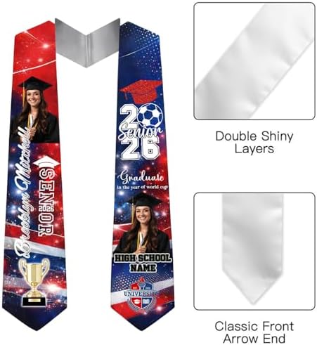 Nani Personalized Class of 2026 Graduation Sash, Custom Graduate & Soccer Stole, Gift for Him, Her, Senior Graduation - Image 2