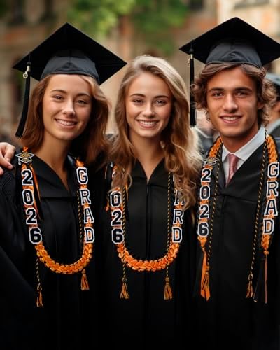 ALKB 2026 Graduation Lei Set - Two-Tone Braided Ribbon with Honor Cord, Unisex Graduation Gift for Graduates, Polyester - Image 5