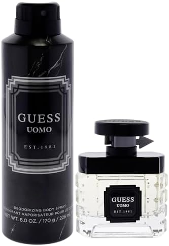 Guess Uomo by Guess for Men - 2 Pc Gift Set 1.7oz EDT Spray, 6oz Deodorizing Body Spray - Image 2