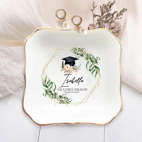 Sweetee Personalized Jewelry Dish For Her 2025 College Graduation Gifts With Name Rope Hair Bow Size - Image 2