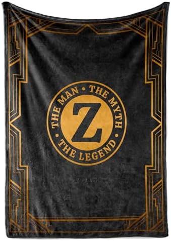Gifts for Men, Initial Mens Blanket, Birthday Gift for Him, 60"x 80", Z by InnoBeta