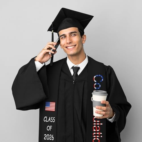 Class of 2026 Graduation Stole,Cute Elegant Honor Sash for Graduation 2026 Unisex Adult Graduates - Image 5