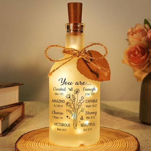 Christian Gifts for Women, Christian Bottle Night Light with Bible Verse by Vetbuosa