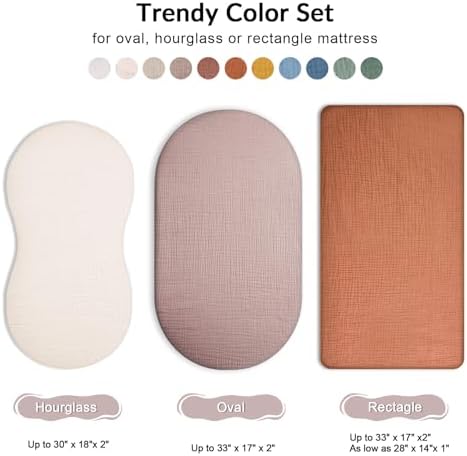 Muslin Bassinet Sheets 2 Pack, 33" x 17", (Teddy & Friends) - Image 3