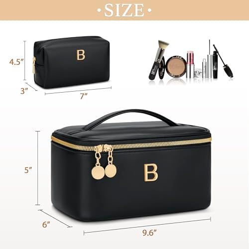 Personalized Initial Travel Makeup Toiletry Bag Gifts for Women - Image 5