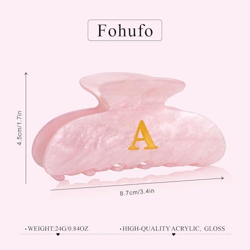 Acrylic Letter Hair Clips for Women - Pink Monogram Hair Claw Alphabet Large Hair Clip, Fashion Glitter Claw Clips Elegant And Durable Hair Accessory, Letter R - Image 4