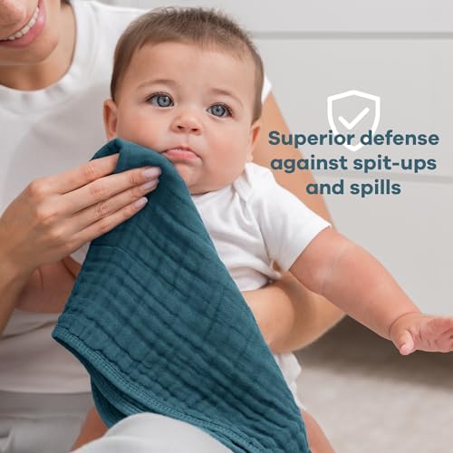 Comfy Cubs Muslin Burp Cloths 20x10" 6 Pack, Baby Burp Cloths - Multi Boy - Image 4