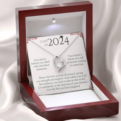 VIRAGIL 2023 Graduation Gifts for Her, Class of 2024 Love Knot Sterling Silver Pendant Necklace Senior College Graduation Jewelry Gifts for Girl Daughter - Image 4