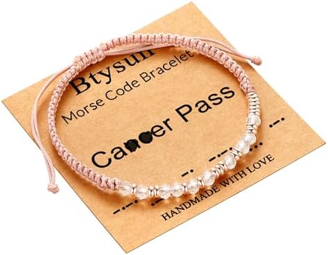 Morse Code Bracelets for Women Mothers Day Gifts 2026 Graduation Gifts Mom Birthday Gift Pink Braided Bracelets Teen Trendy Stuff Inspirational Best Friend Birthday Gifts for Daughter Girlfriend Christmas Stocking Stuffers Jewelry by BTYSUN