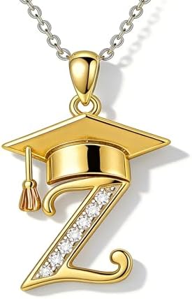 Graduation Gifts for Women, 18K Gold Graduation Initial Necklace A-Z, Inspiring Grad Pendant Necklace Present, College Seniors High School Graduations Jewelry Gifts by VyrnissJewelry