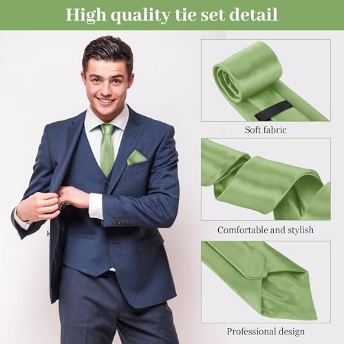 Zhanmai 48 Pcs Mens Ties and Pocket Square Set Satin - Image 3