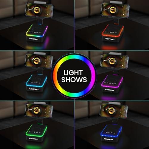 JTEMAN Gifts for Men Women,Cell Phone Stand with Bluetooth Speaker,LED Light,and Lanyard,Cool Tech Gadgets,Unique Birthday Gifts for Men Husband Mom Dad - Image 4