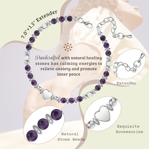 Inspirational Gifts Bracelets for Women, Healing Natural Stone Bracelets - Image 3