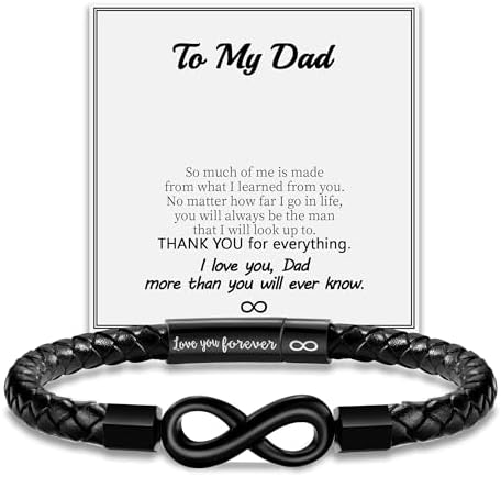 Leather Bracelet Gifts for Men, To My Son Bracelet Fathers Day Bracelet Gifts Dad Grandpa Love You Forever Engraved Birthday Valentines Graduation Gift Infinity Knot Jewelry by Sistble