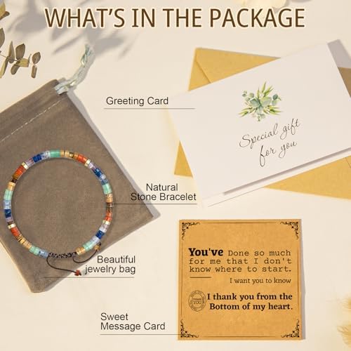 AGOT Thank You Gifts for Women: Teacher Appreciation Office Gifts for Coworkers Employee Boss Lady Manager Colleague Natural Stone Bracelet - Image 4