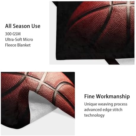 Mercuryelf Custom Basketball Throw Blanket - Soft, Fuzzy & Warm - 30x40 Inches Small Blankets for Lap, Crib - Black Sports Throws Gift for Basketball Lovers - Image 4