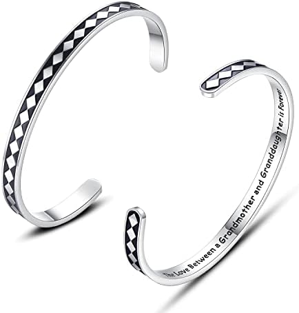 TONY & SANDY Inspirational Bracelets for Women Teen Girls Personalized Gifts for Daughter Granddaughter Mom Sister Friends Stainless Steel Engraved Cuff Birthday Easter Christmas by TONYSANDY