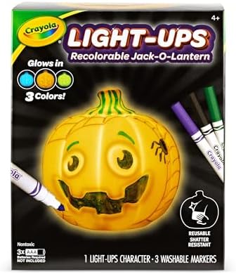 Crayola Light-Ups - Jack-O-Lantern, Reusable Light Up Pumpkin Toy, Halloween Craft, Cute Glow in The Dark Decor & Night Light, Halloween Toy, Ages 4, 5, 6 - Image 2