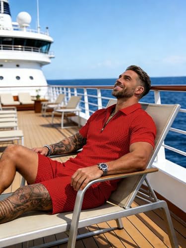 BIRW Men‘s Track Suits 2 Piece Summer Short Sets Outfits Fashion Polo Shirt Casual Short Sleeve and Shorts set - Image 6