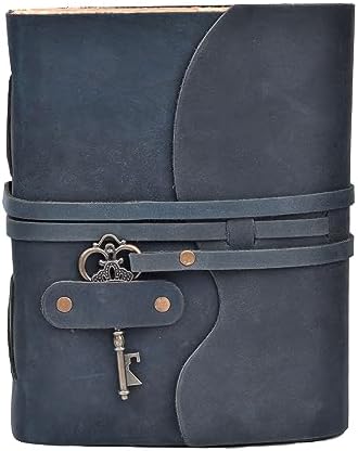 LEATHER VILLAGE Leather Journals For Women Key Lock, Navy Blue 8x6. - Image 2