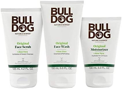 BULLDOG Mens Skincare and Grooming Original Full Face Kit with Moisturizer, Face Wash & Face Scrub by BulldogSkincareForMen