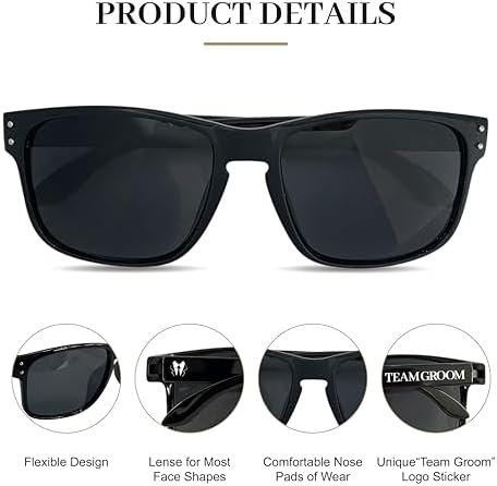 Groomsmen Sunglasses for Men - Wedding Sunglasses for Groomsman Proposal Gifts, Bachelor Party Favors - Image 3